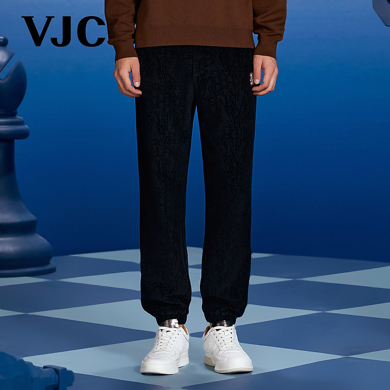 VJC/威杰思2025秋季新款男装时尚针织休闲九分裤弹力腰B24DP2503