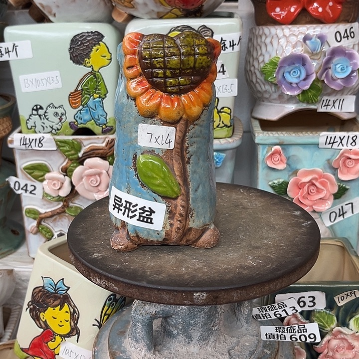 紫砂花盆粗陶材质多肉花盆