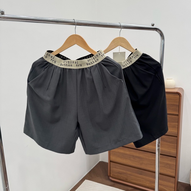 【林南南】腰头拼接字母短裤时尚百搭简约潮流685816