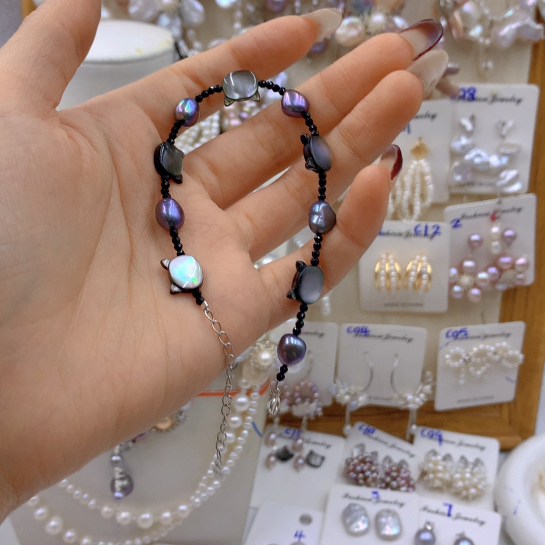 淡水珍珠耳饰 银S925镶嵌