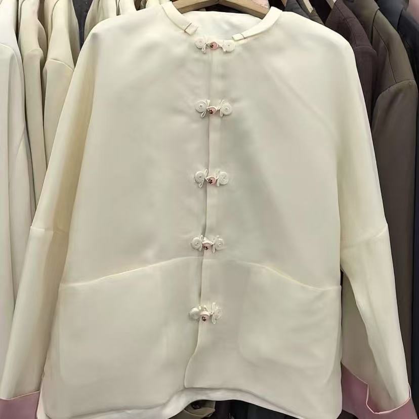 【BK】418/2326-1/129-9 新中式国风提花外套高级感气质圆领上衣