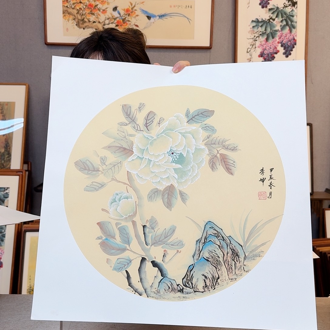 无***啡书法纯手绘，纯手写带框尺寸：53×53厘米