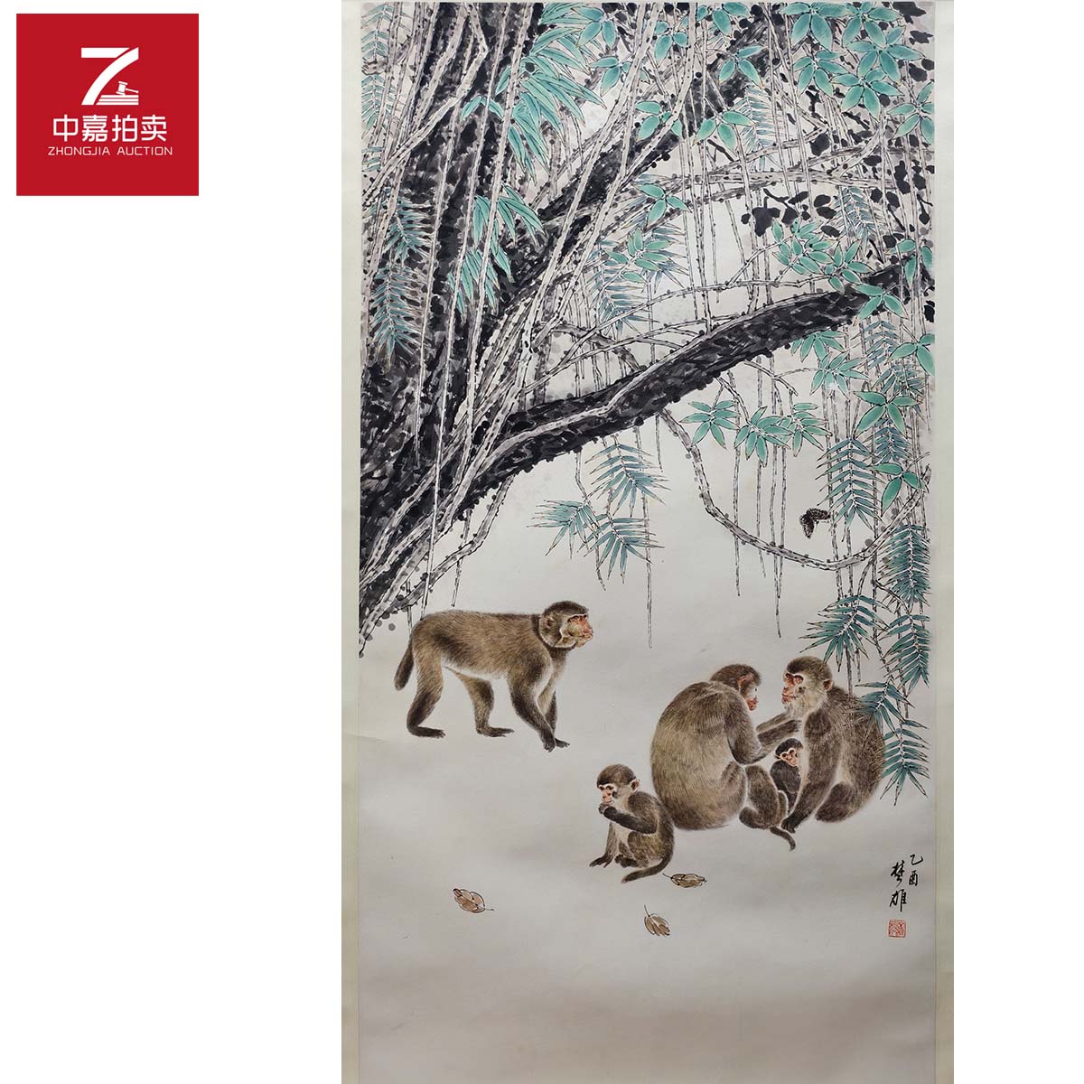 方楚雄绘画镜片猴137x68