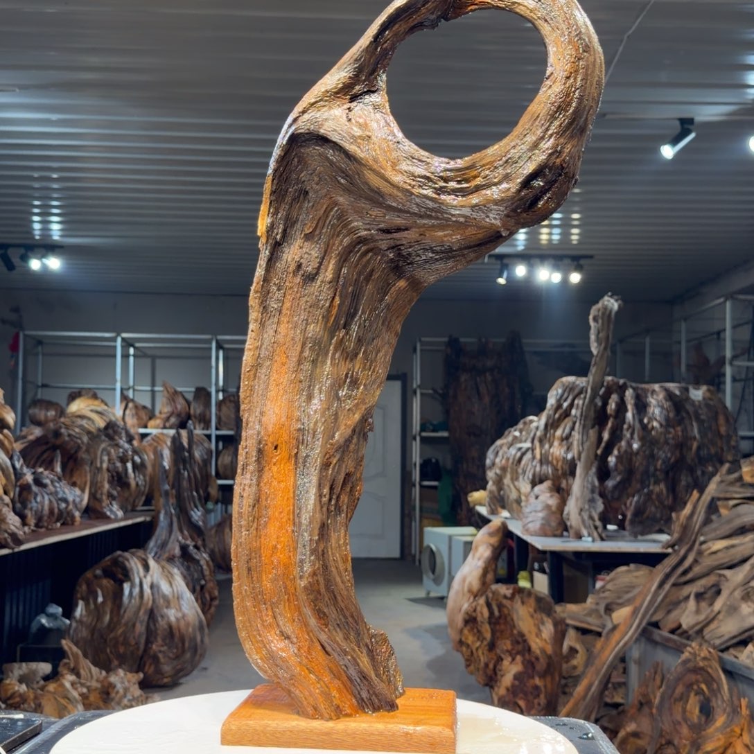 @***雅木王一刀琥珀木摆件13