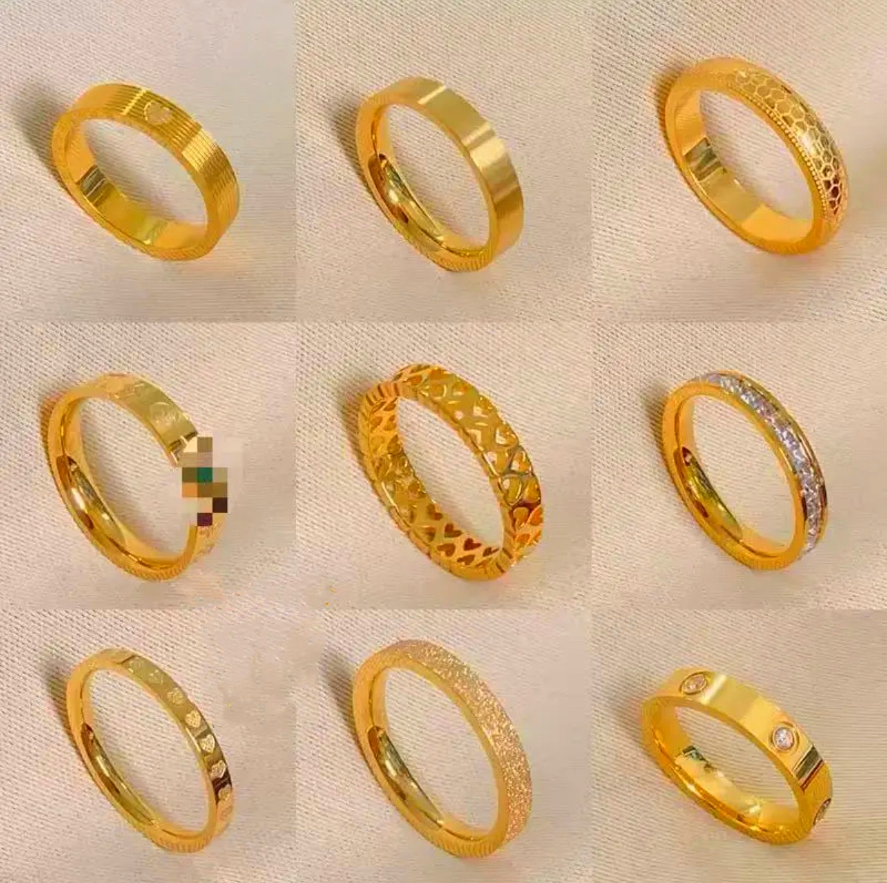 铜合金戒指 新中式闭口戒指合集爱心情侣对戒时尚表白男女款指环