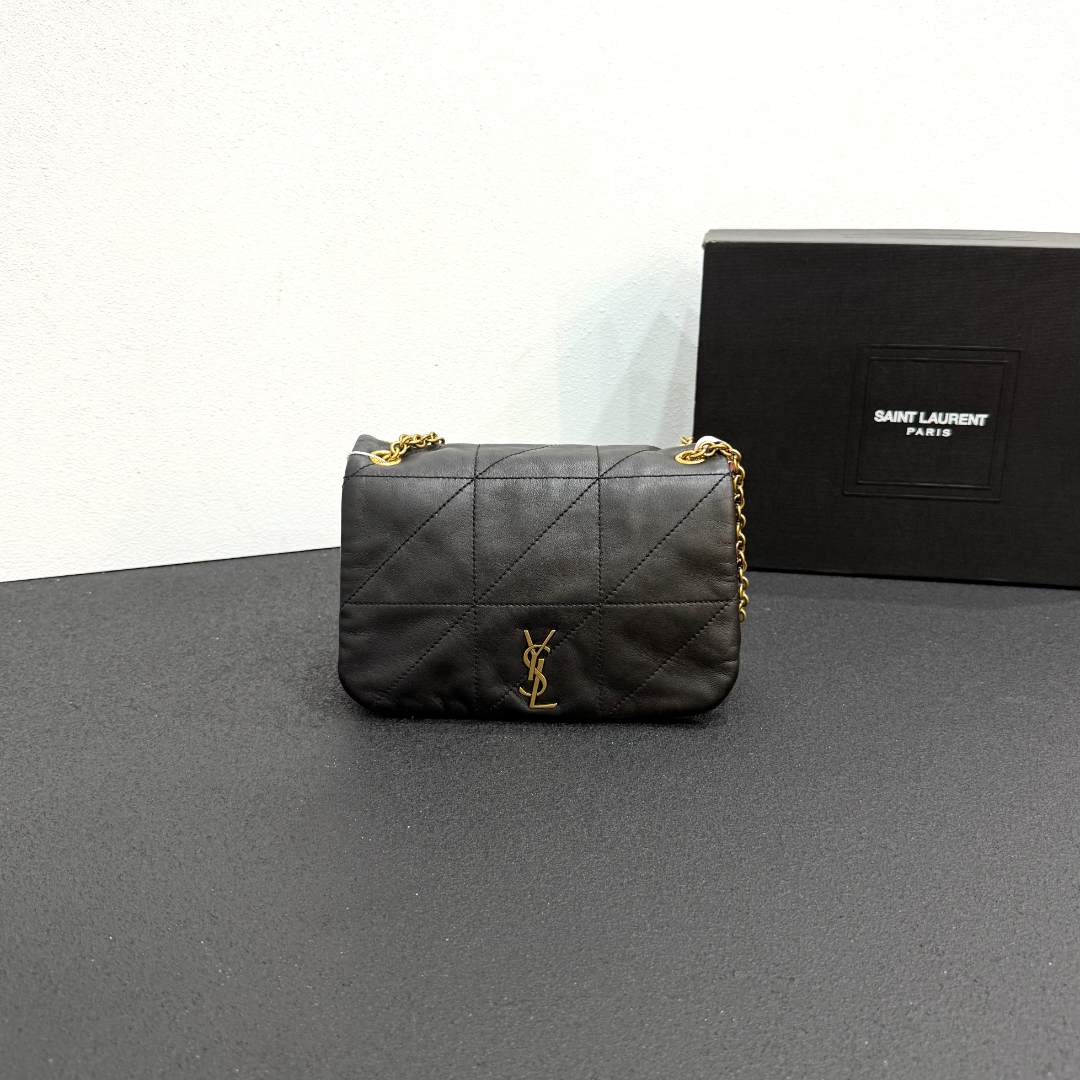 未使用 YSL/圣罗兰 壹所奢品/YSL Jamie 肩带款 mini 黑金 闲置*