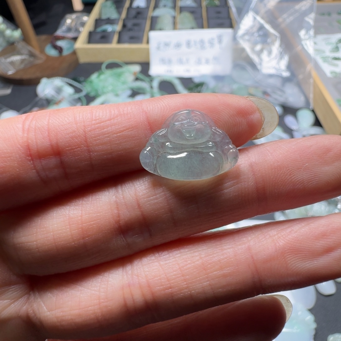 街***缘翡翠未镶嵌吊坠(赠链)天然缅甸A货翡翠大肚佛吊坠