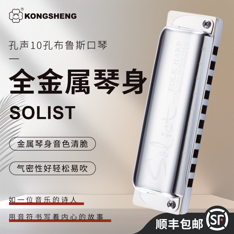 孔声口琴布鲁斯口琴成人专业演奏级十孔口琴10孔口琴专业演奏乐器