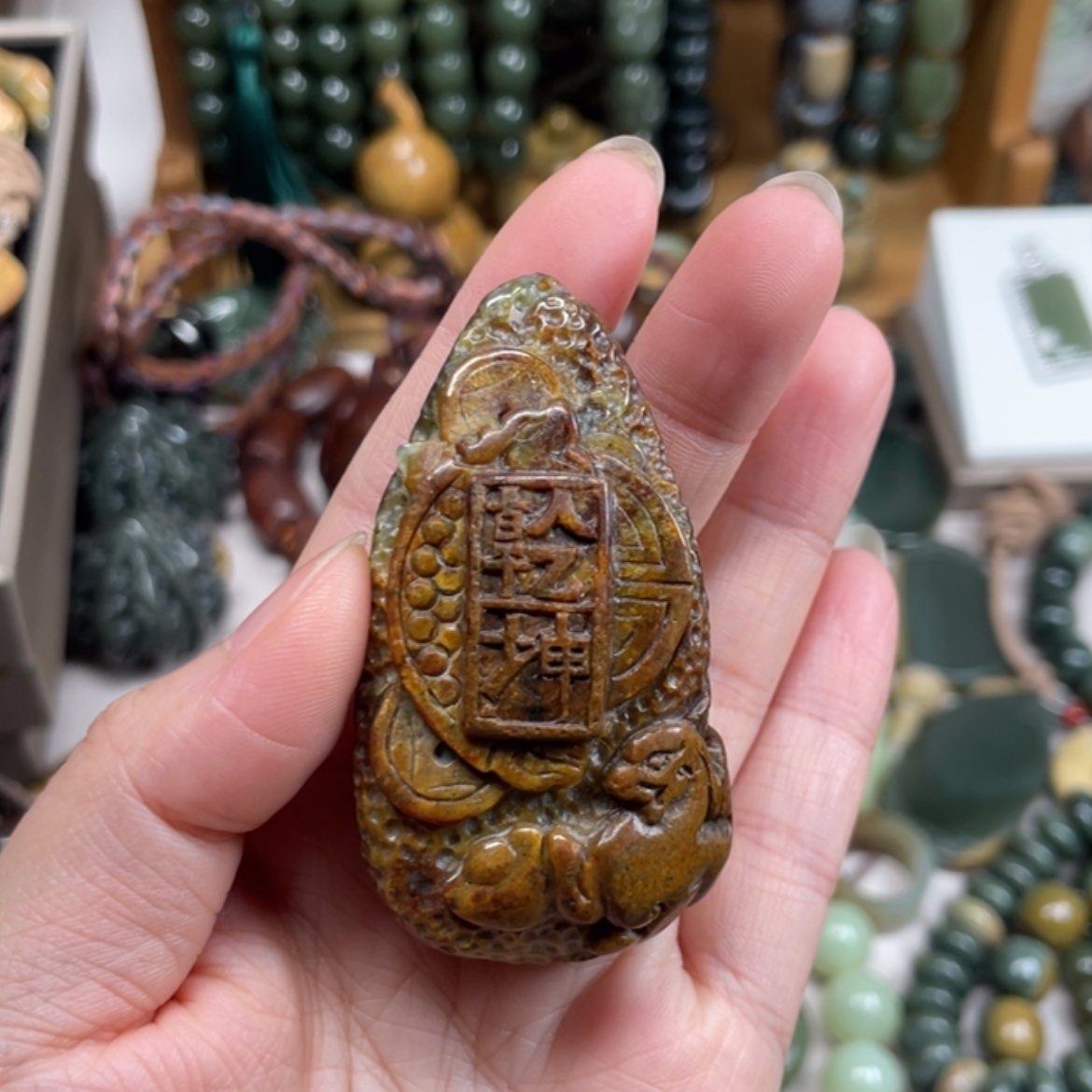 【闪购商品】岫岩河磨玉（透闪石质玉）手把件未镶嵌风****6