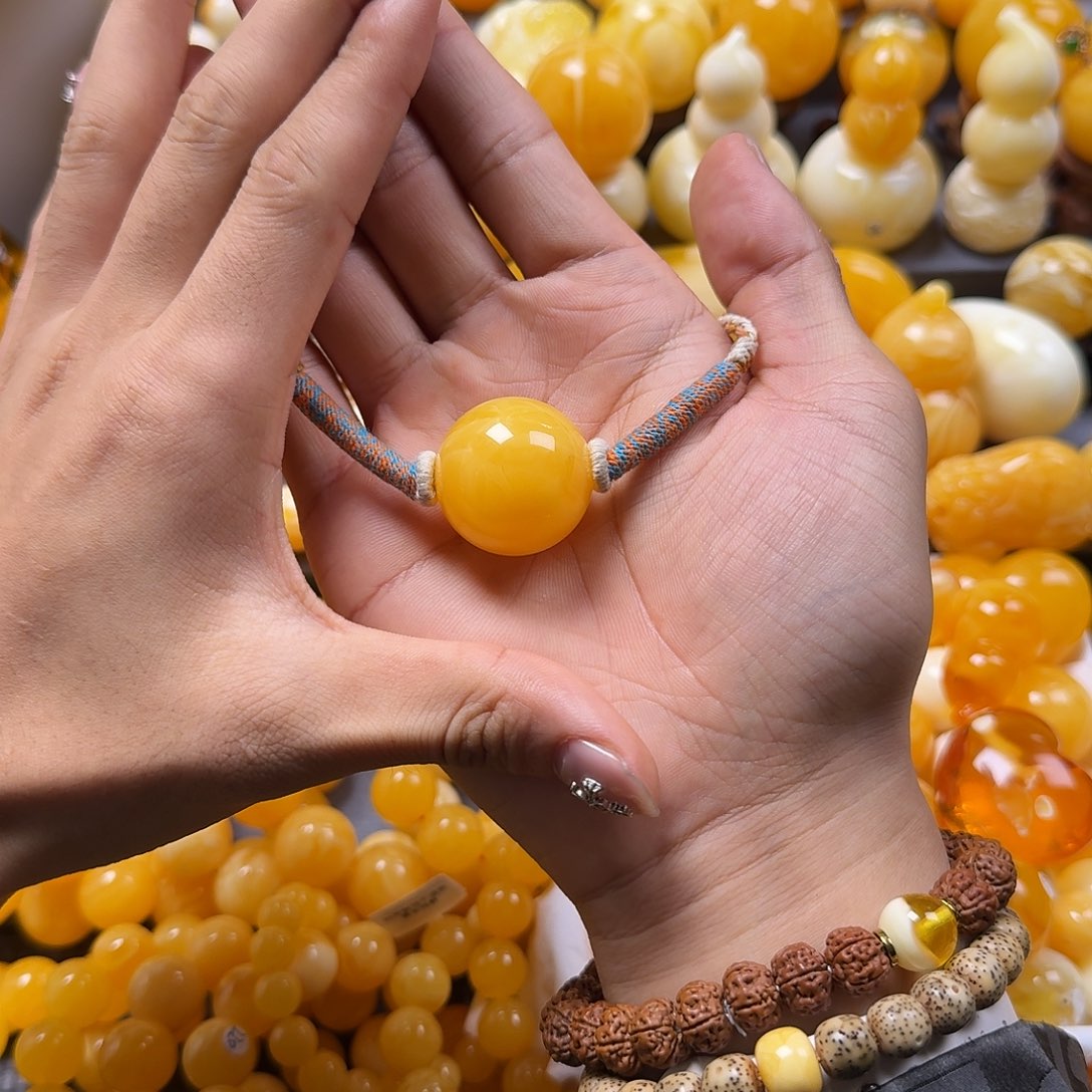 琥珀珠宝奇石未镶嵌锁骨26mm