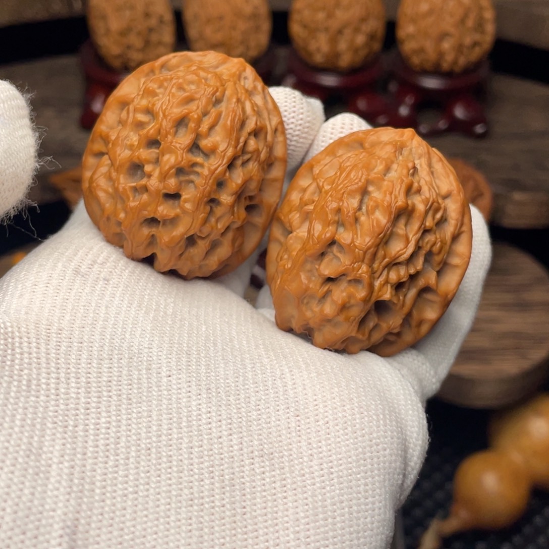 杠***滴把件文玩核桃秦岭野生山魄系列龙夔36尖小修