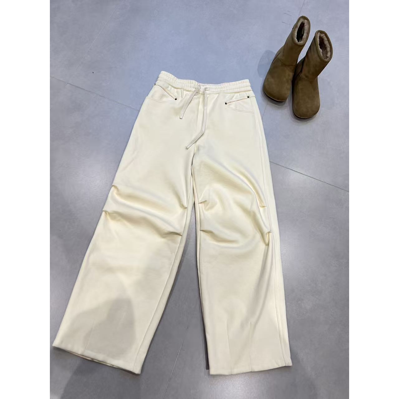 168欧韩集合店| 垂感阔腿裤抽绳松紧腰显瘦百搭休闲984957