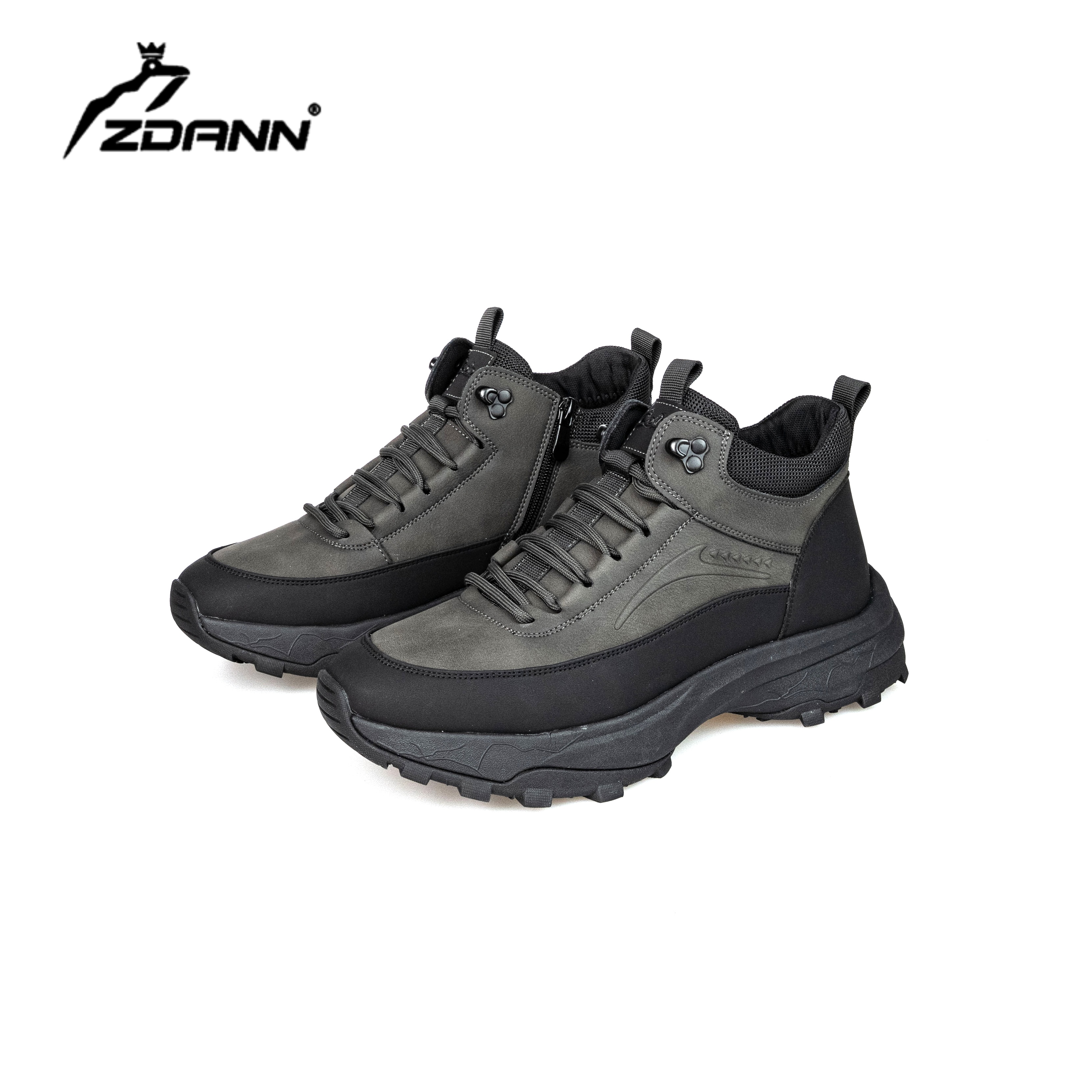 正丹奴防滑耐磨高帮马丁靴增高车缝线磨砂皮中帮欧美风素面