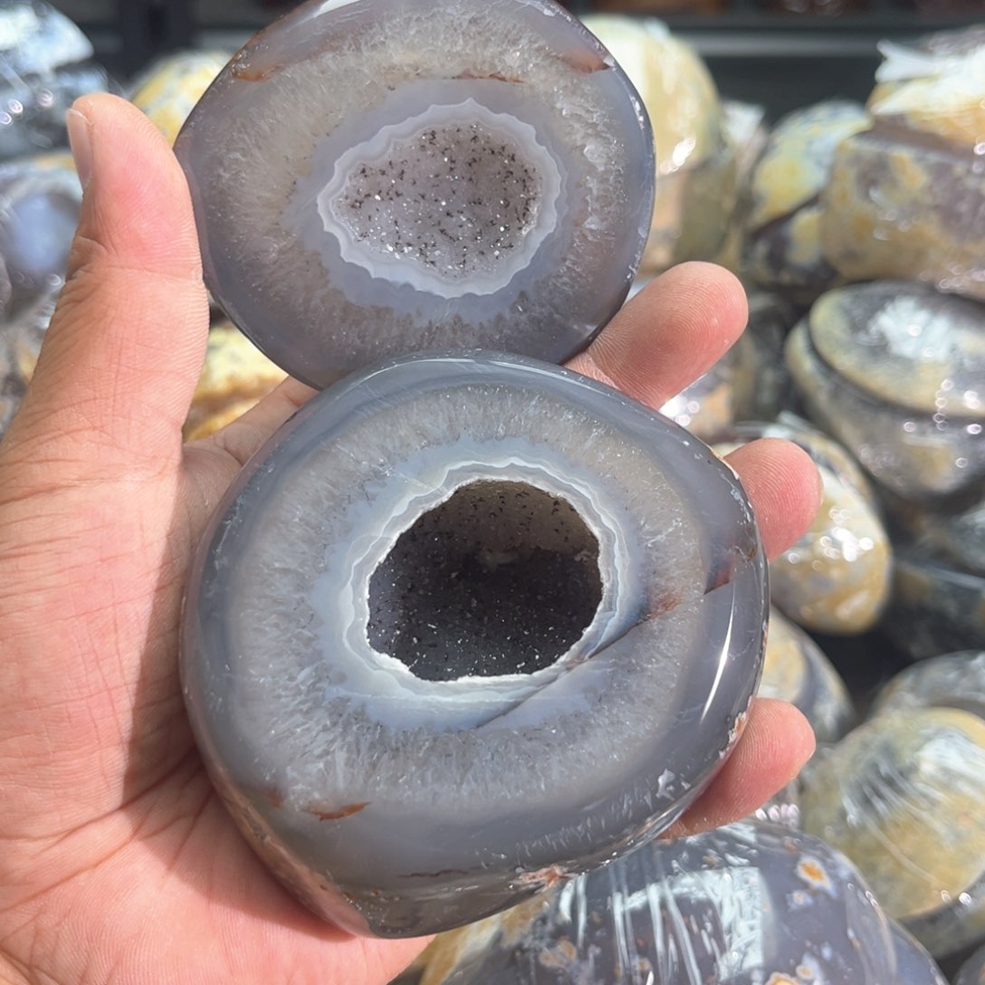 紫晶摆件未镶嵌聚宝盆