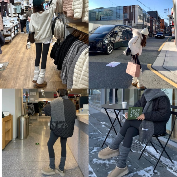 超好看秋冬女款长筒欧货混纺羊毛小腿袜套简约竖条粗针堆堆袜套