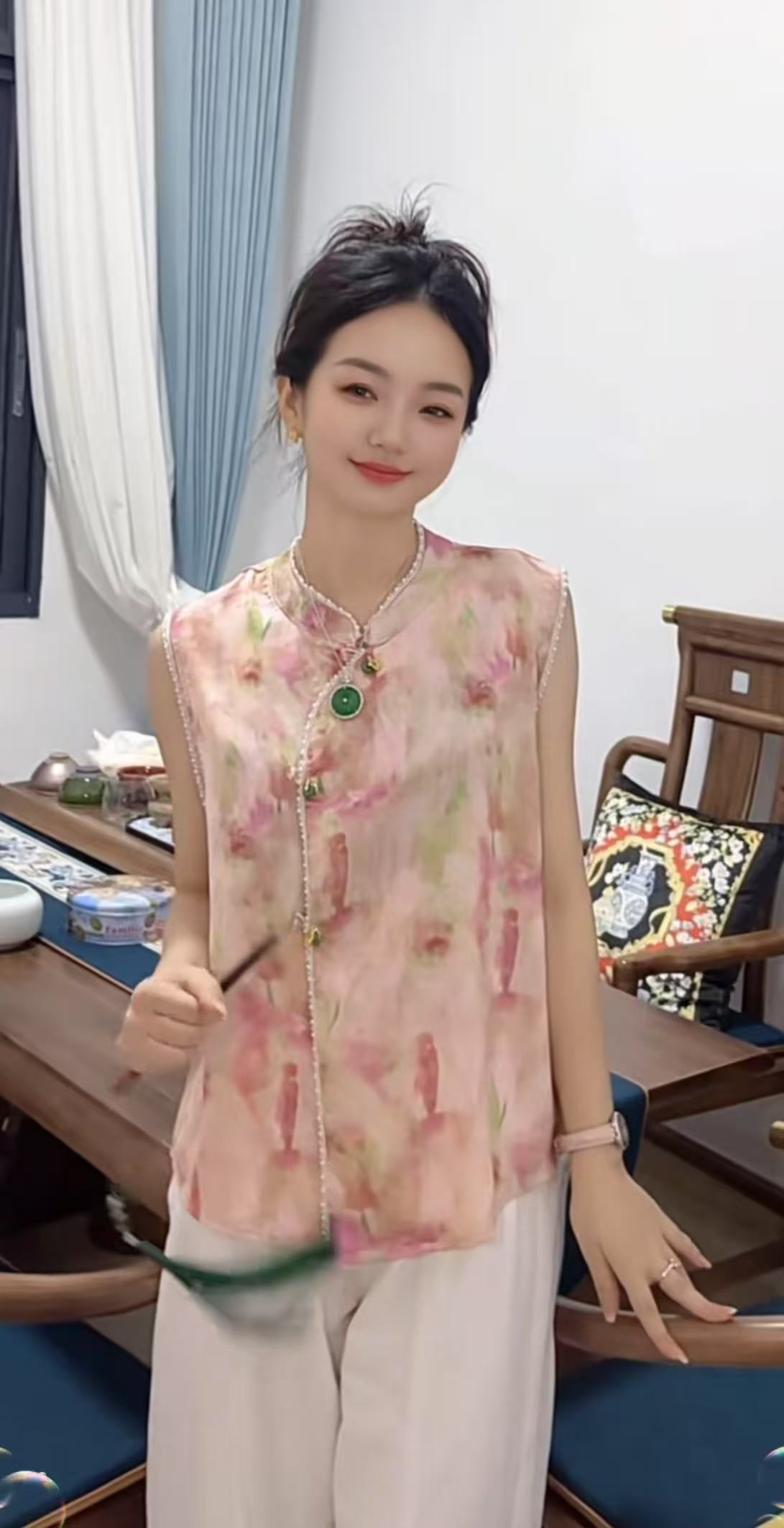 唐琪女装【亭台楼阁366】无袖国风马甲