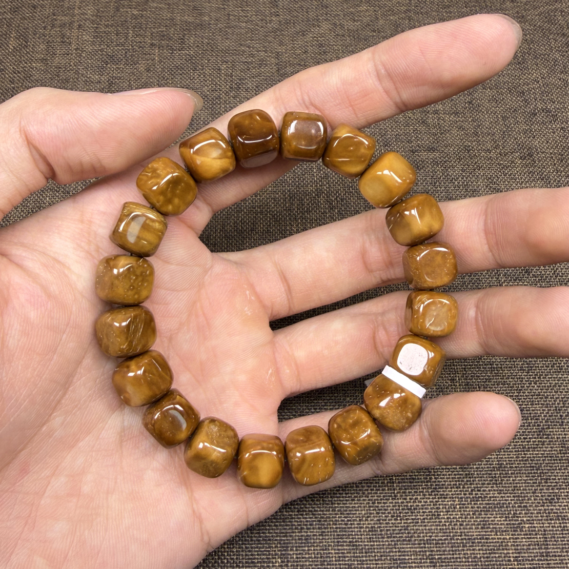 特级库克方块珠单圈手串10mm