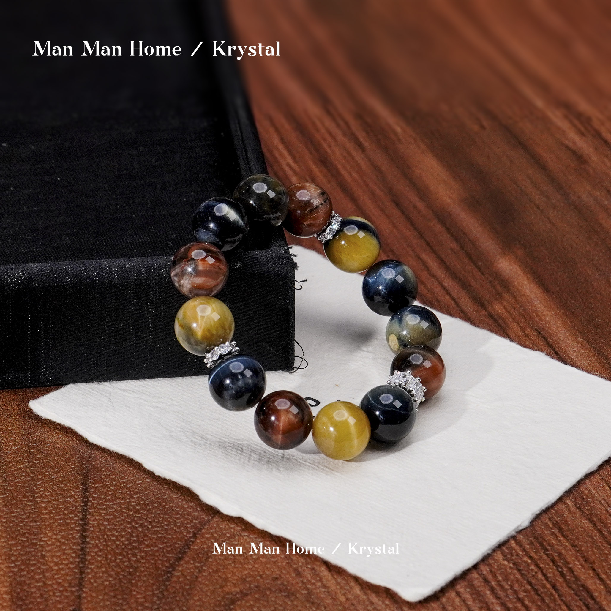 C024【格桑】暖暖家天然彩虎眼石手串14mm+ 多样性发货 发其一