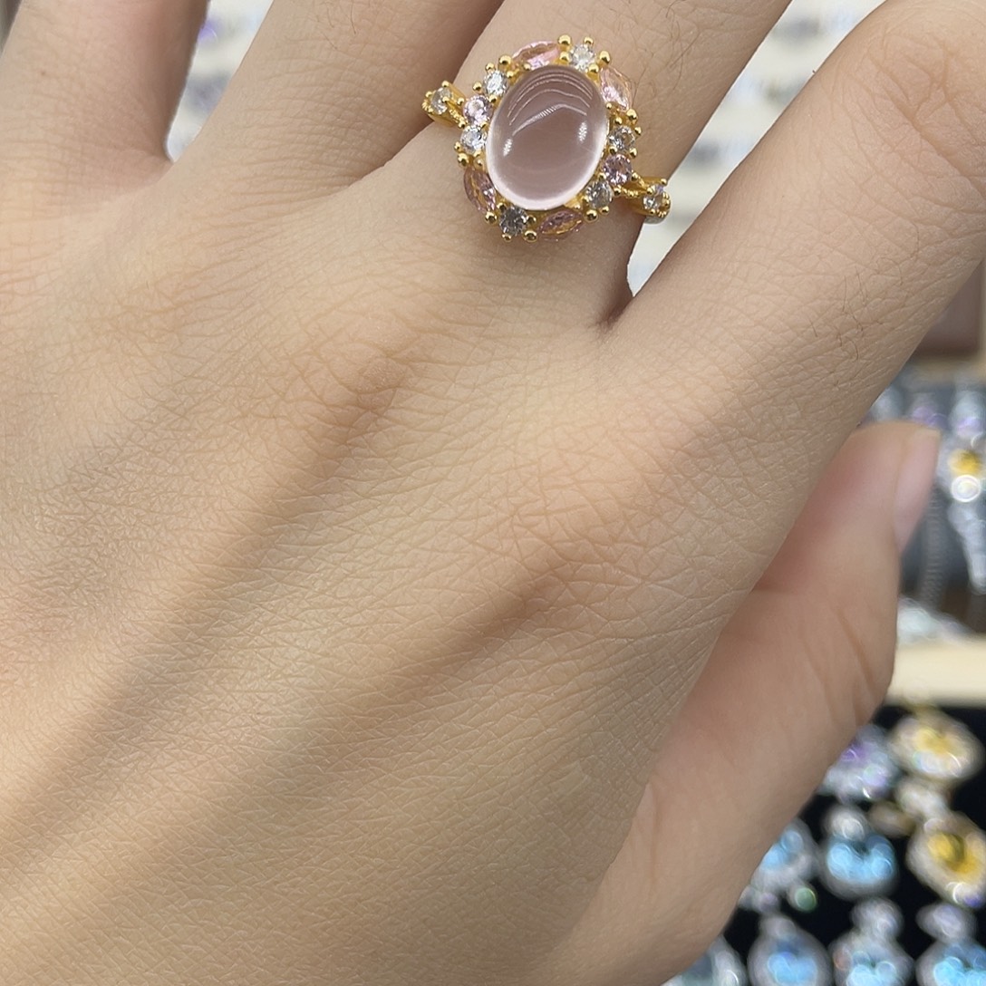 银S925镶嵌戒指芙蓉石