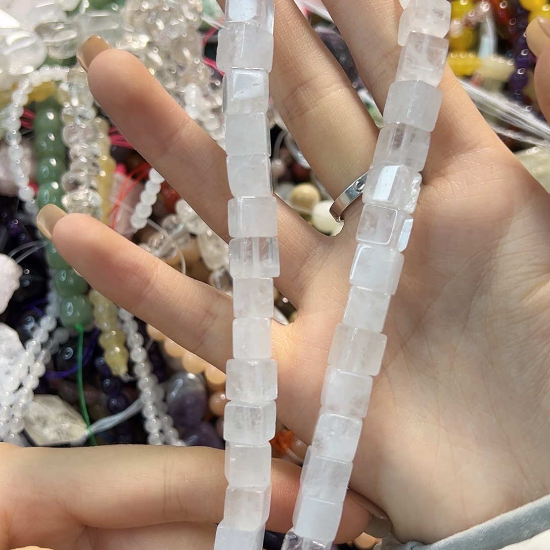 玛瑙/玉髓合金珠宝半成品白水方糖卡8到手四十几颗