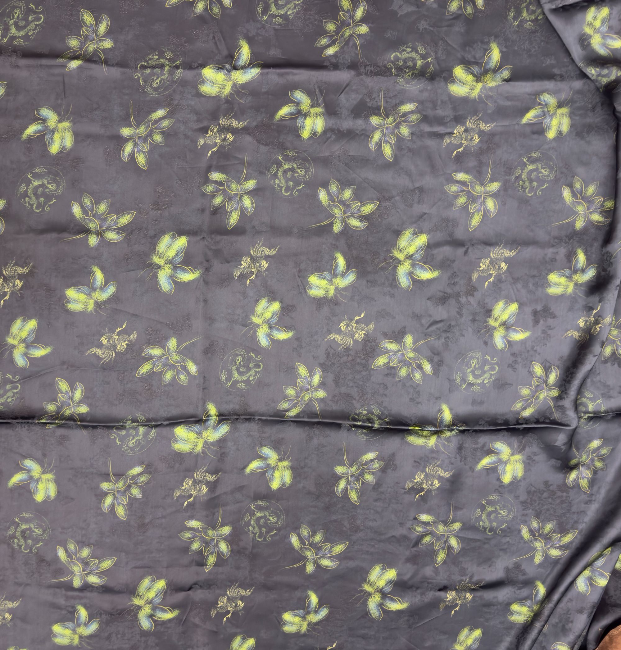 蓝底繁花【香云纱】真丝 新中式