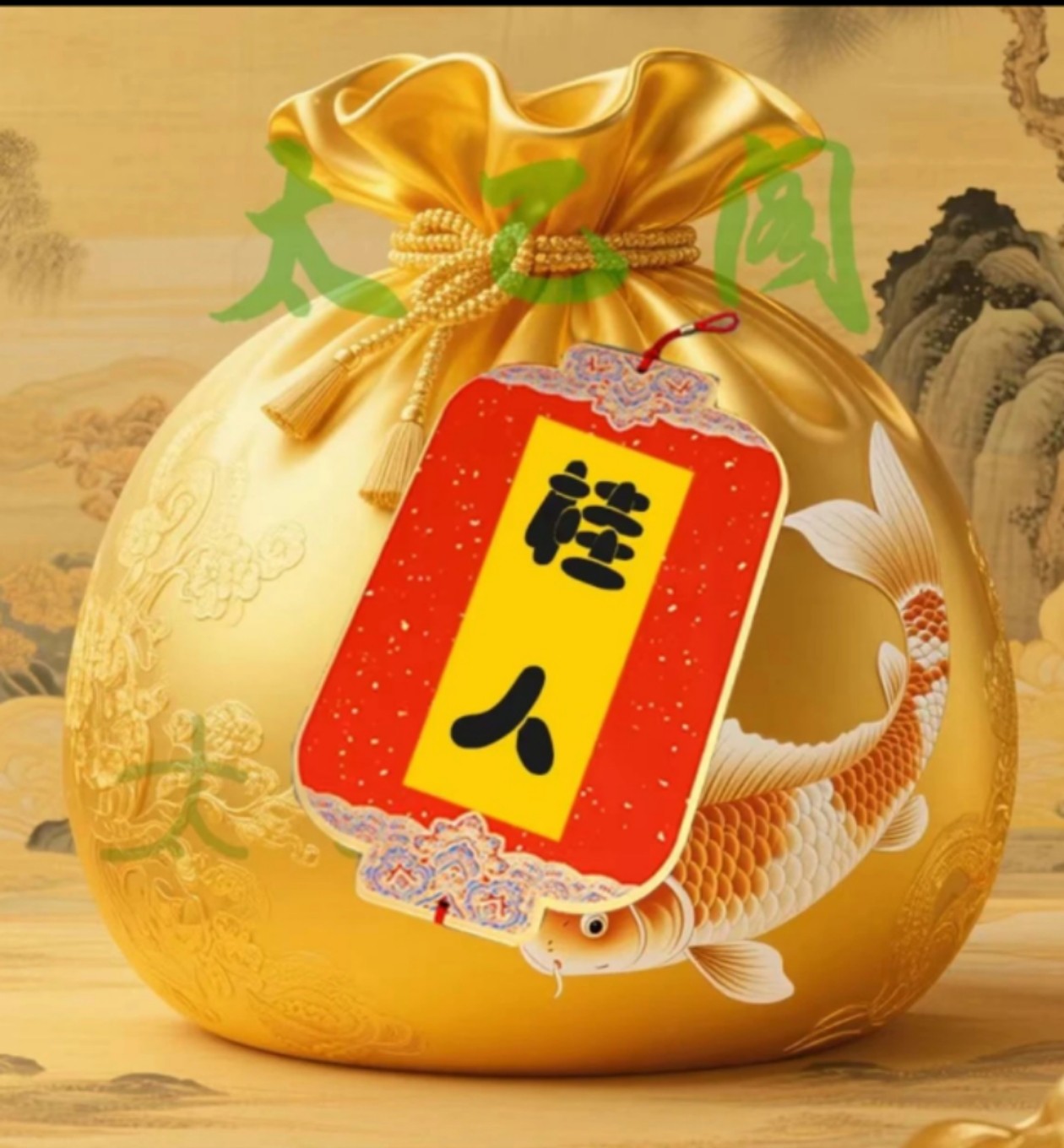 A5号 老师推荐 贵人 帮忙 手绘卡生肖福袋挂件精美饰品
