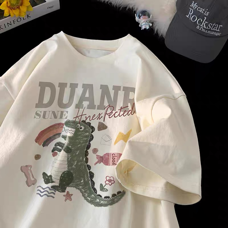 男女同款百搭夏天T印花扣号