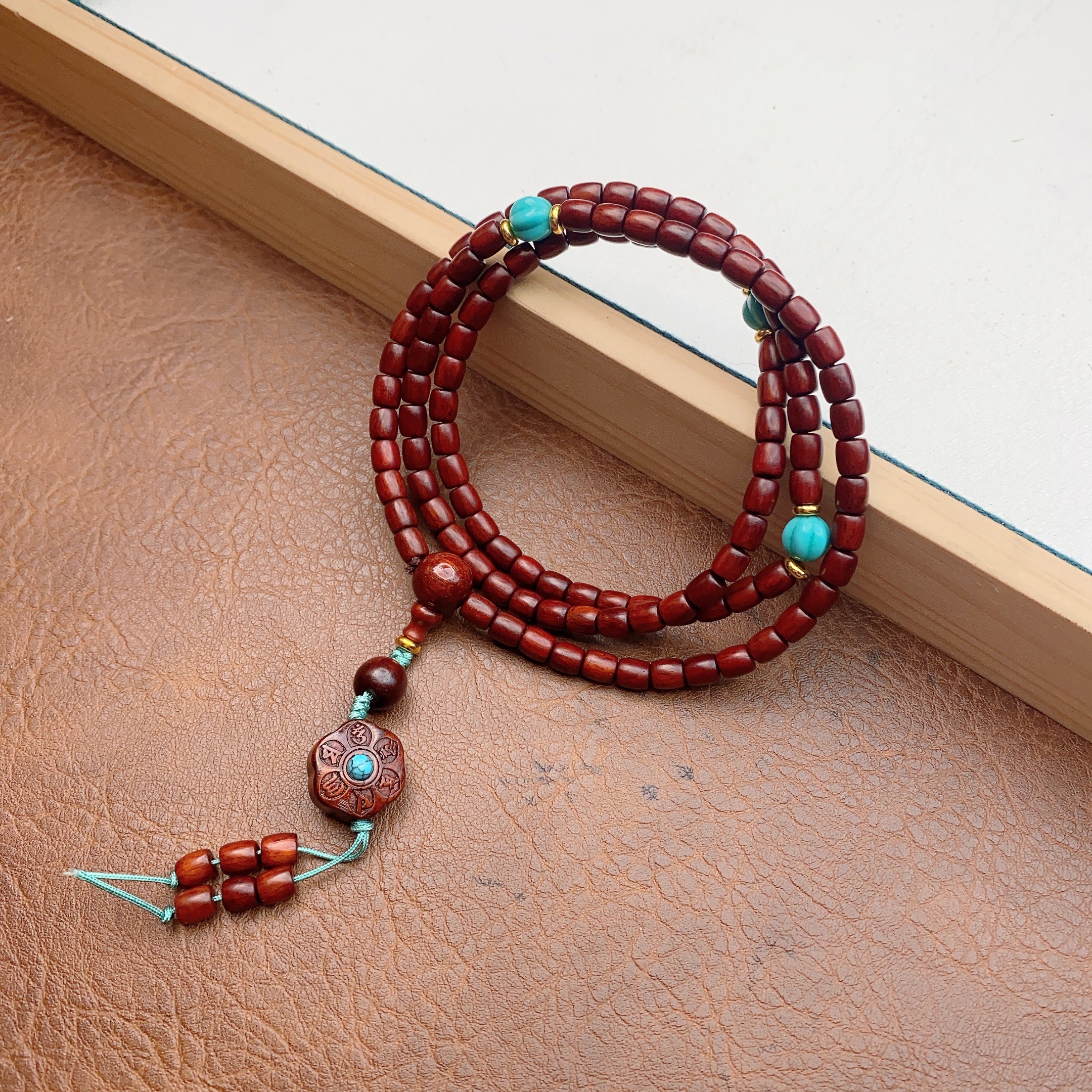 高密度血檀桶珠链mz216-无礼盒