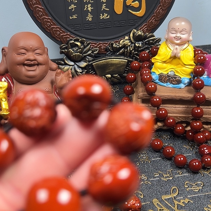 橄榄核手串/手链天*春圆珠浮雕财神 688689