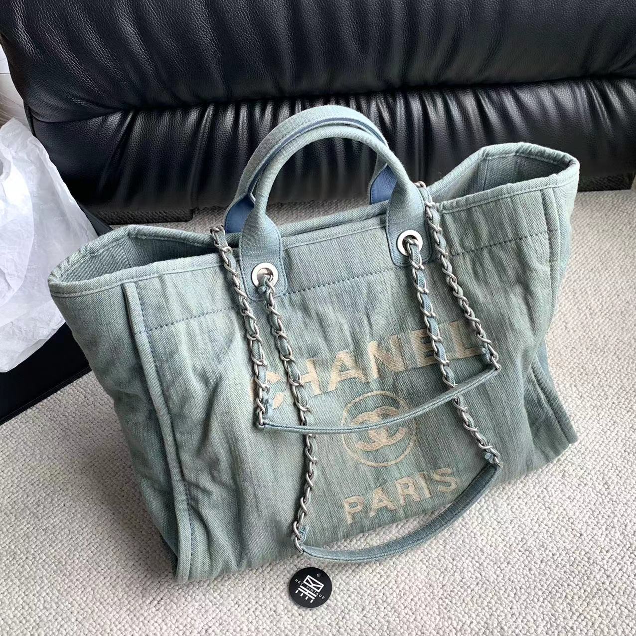 95新 Chanel/香奈儿 23s做旧牛仔沙滩包 43cm  14739313