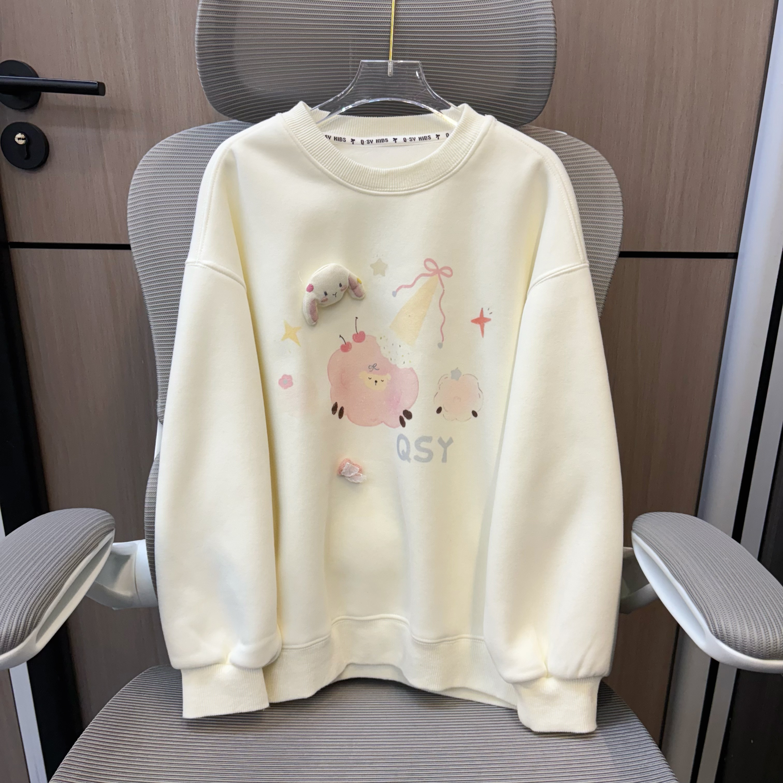 【清货】冬款洋气动物卡通印花加绒女童圆领卫衣 F308 308 K