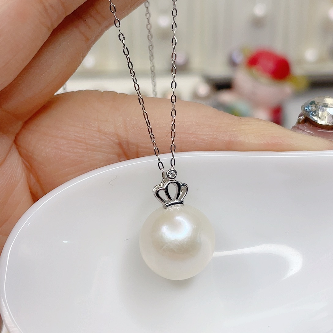 吊坠(不含链)银S925镶嵌淡水珍珠