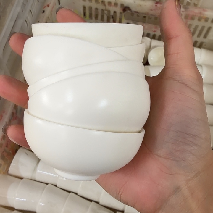 微瑕素烧羊脂玉普洱杯六个一组45