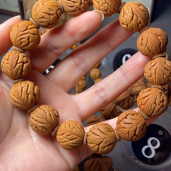 文玩核桃手串秦岭野生龙纹桃核19