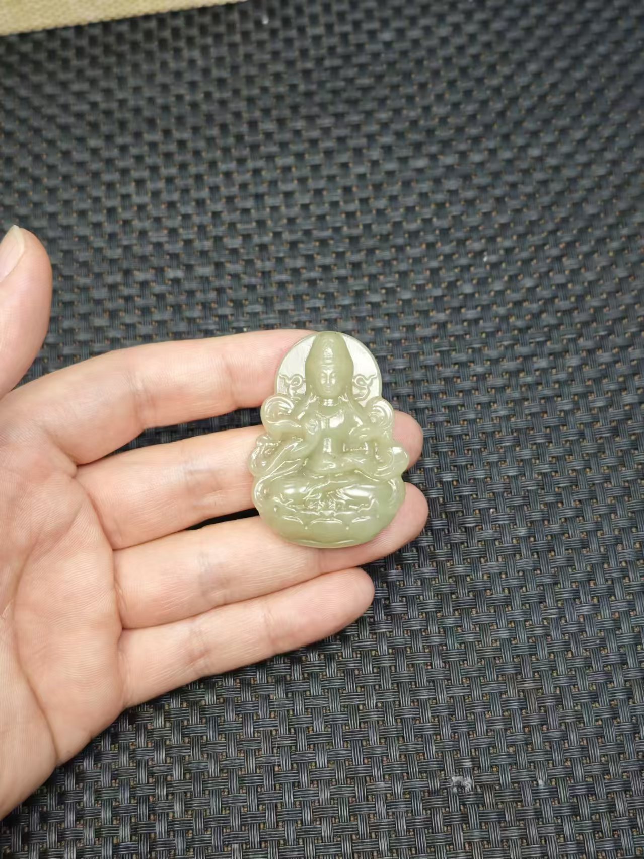 天然和田玉老料精雕观音吊坠2.13清货3