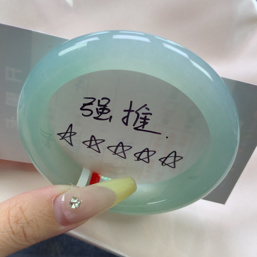 翡翠手镯未镶嵌缅甸天然翡翠A货55+