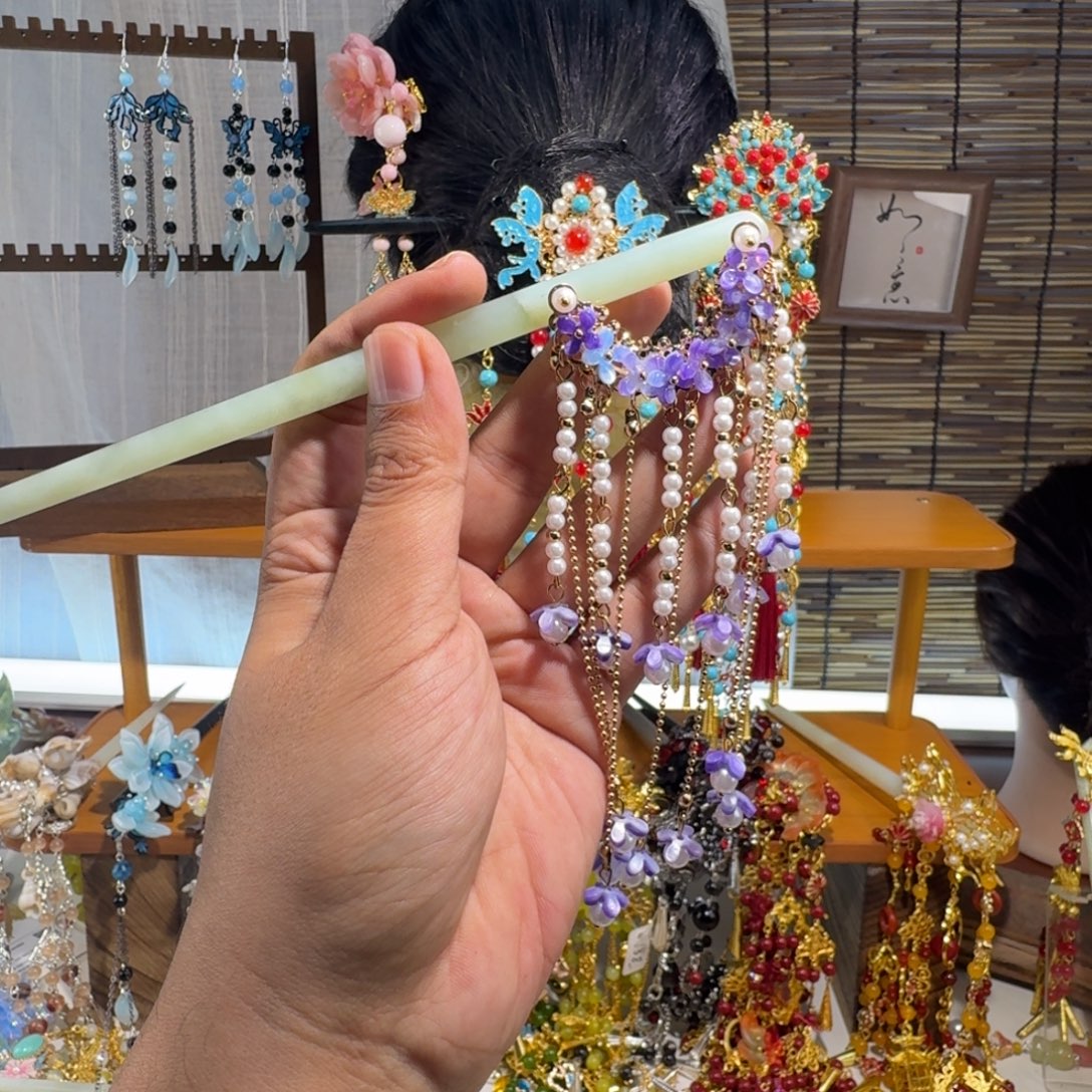 d***a蛇纹石玉合金发饰
