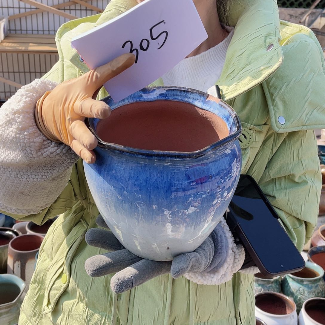 红陶王嫂花盆0210-305微瑕