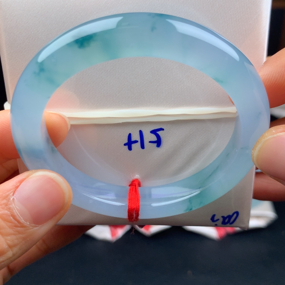 翡翠未镶嵌手镯莫奈花园起光