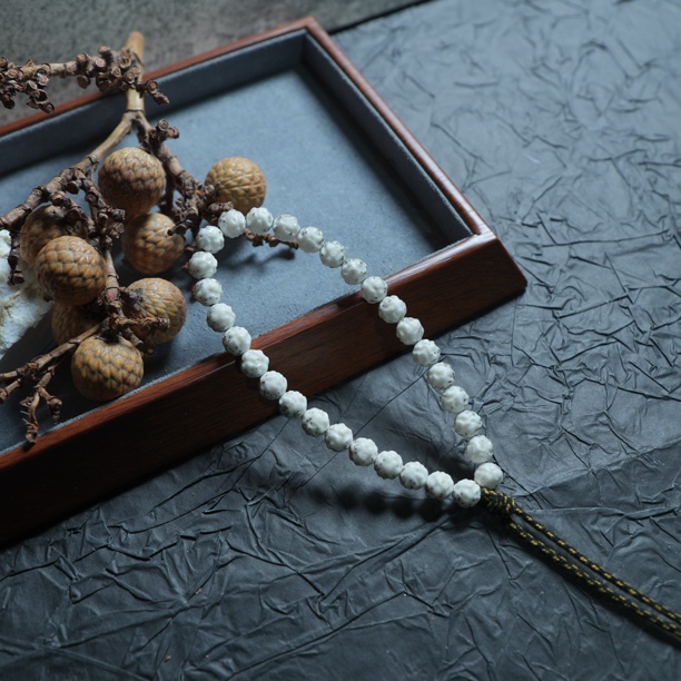 发烧级7.7通体留白肌肉丸子星月菩提手串FS7.7TTJR1250818