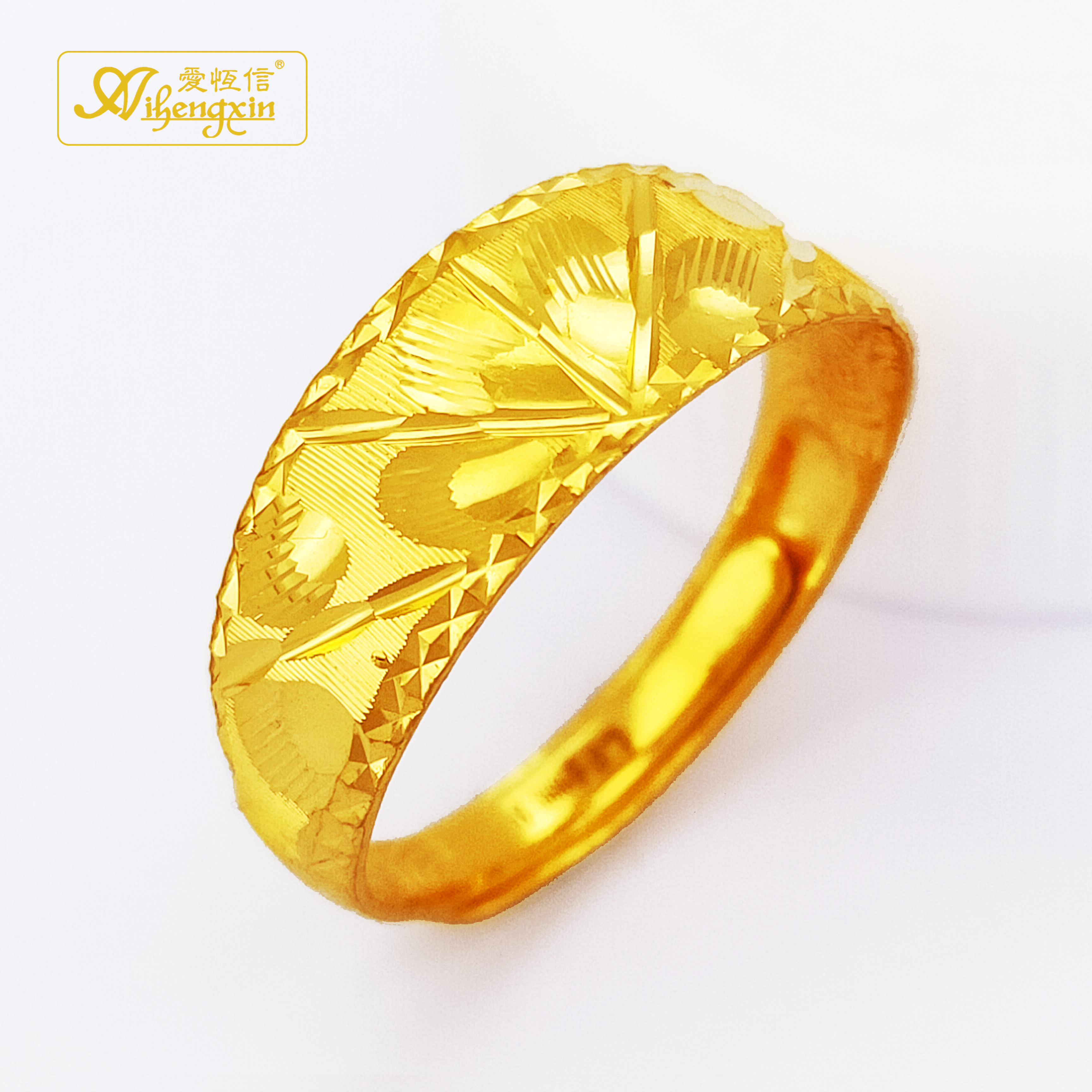 爱恒信【新年好礼】黄金戒指送妈妈999足金活口满天星实心礼