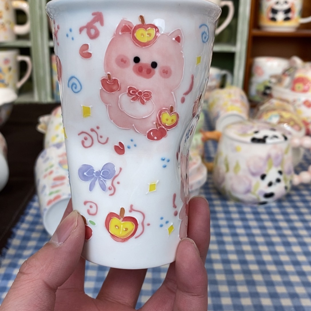 瓷片苹果小猪可乐杯福利