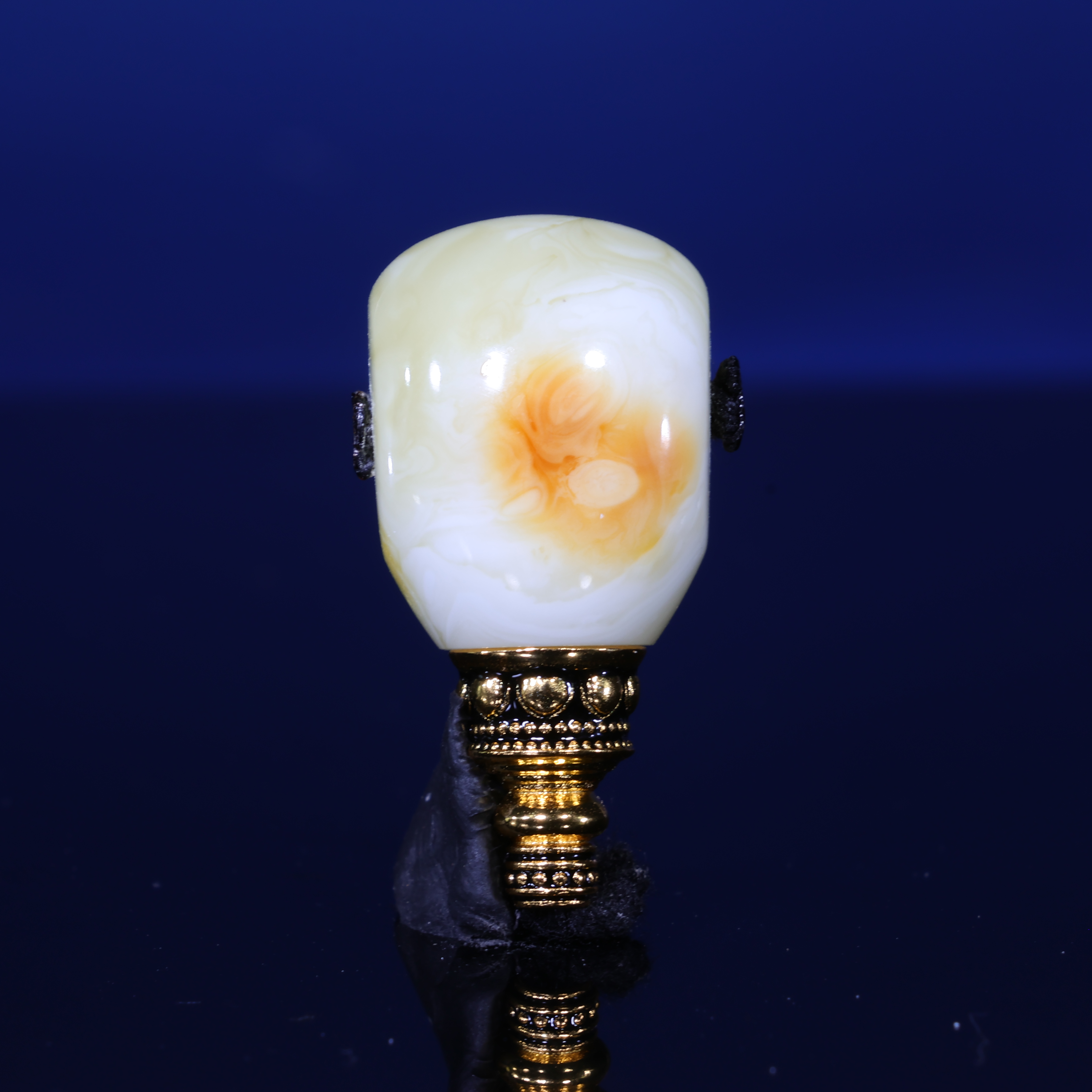 13m蜜蜡三通原矿一物一图白蜡沁色溶洞分体三通佛头蜜蜡配饰C322