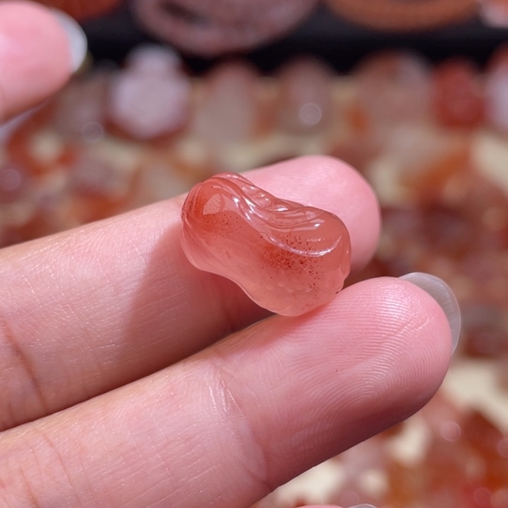 南红玛瑙白菜（无孔打孔备注）未镶嵌784