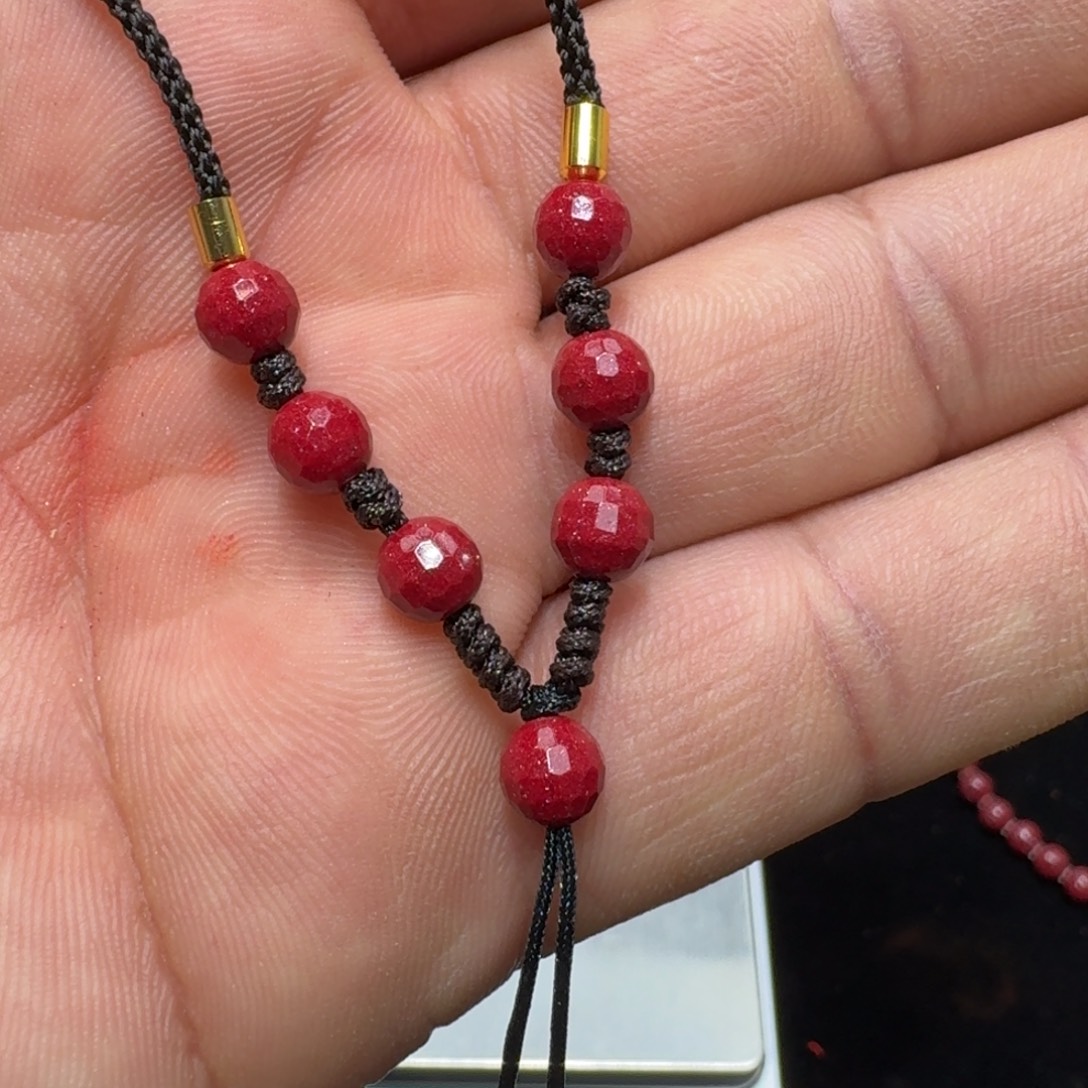 没***脑天然辰砂天然朱砂手工编织绳