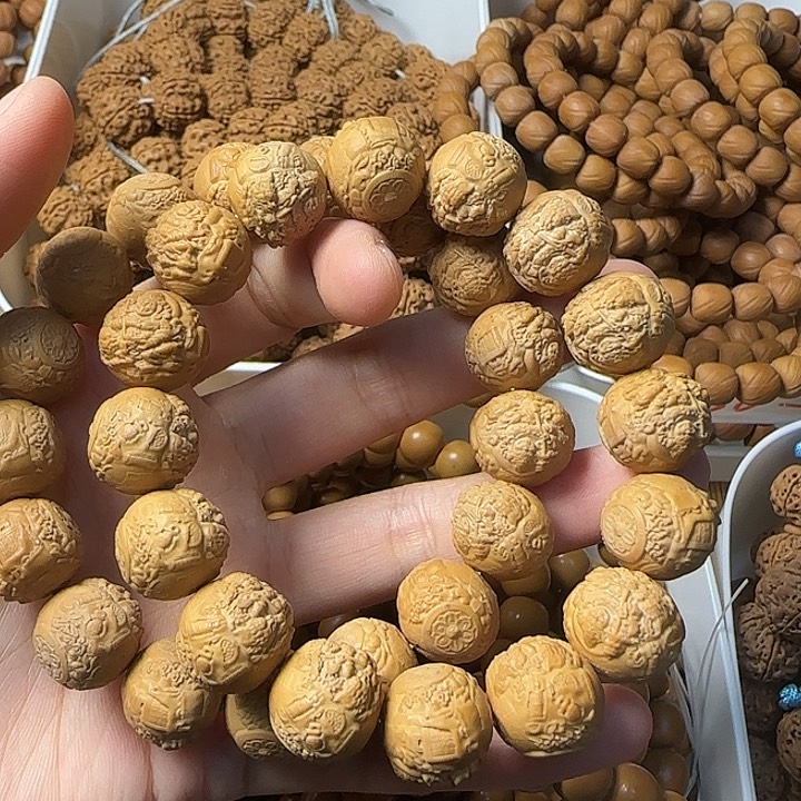 核桃手串/手链微瑕黄财神