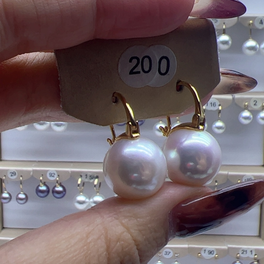淡水珍珠耳饰银S925镶嵌