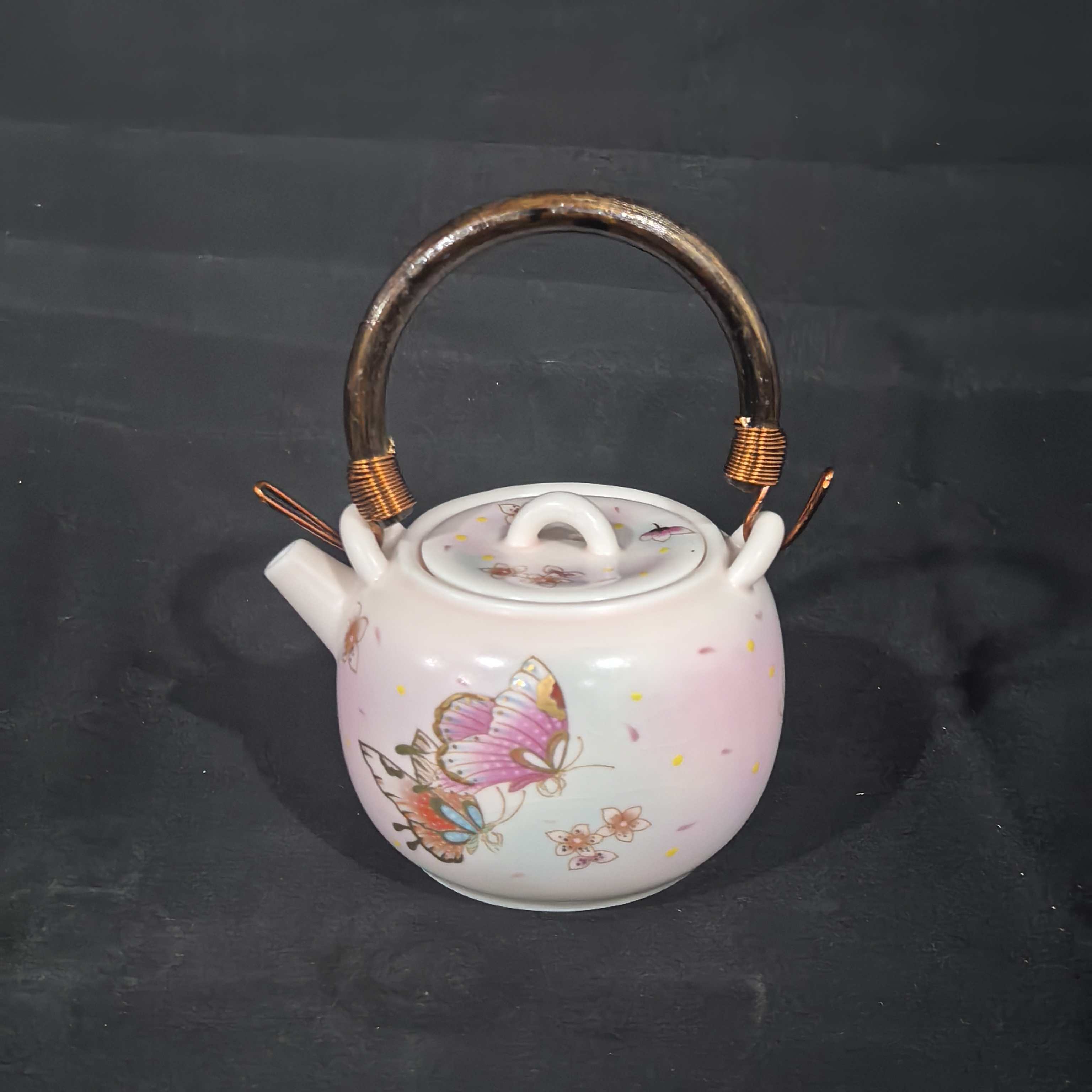 G4332-樱花粉蝶恋花提梁壶