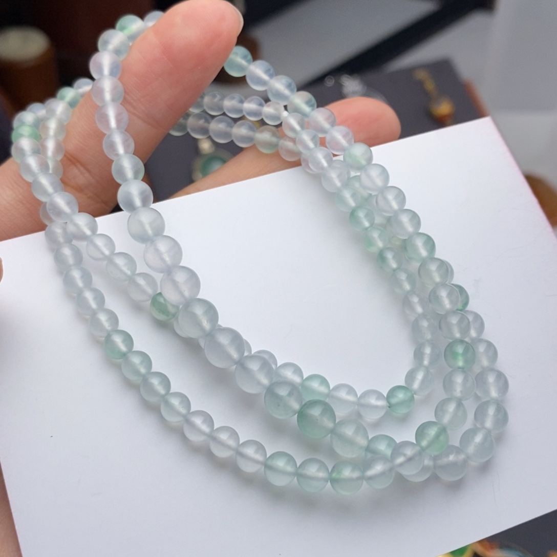 翡翠未镶嵌颈饰  珠链