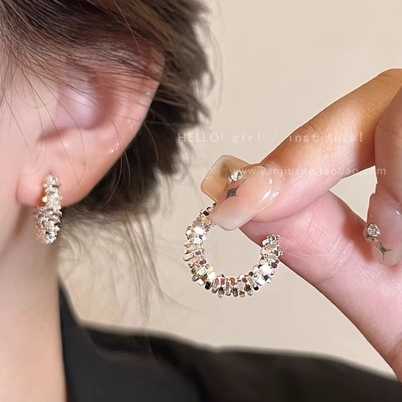 足银耳饰 足银s9999 碎银子耳钉